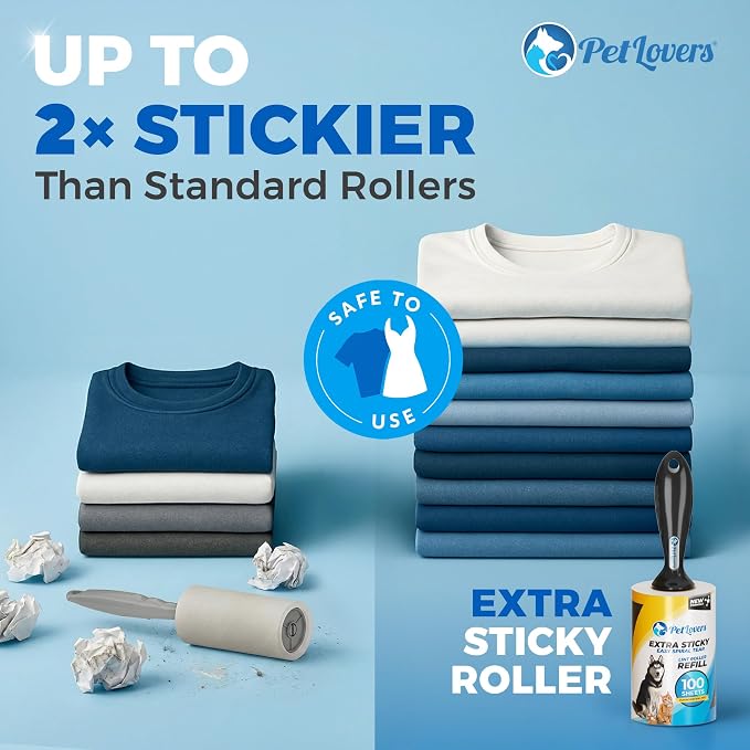 PetLovers Extra Sticky Lint Roller Mega Value Set 500 Sheets - Image 5