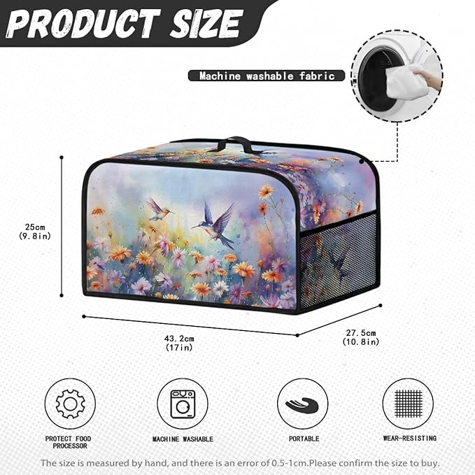 Two Hummingbirds Slow Cooker Cover 6-8 Qt Flower Bush Slow Cooker Bag Crock Pot Cover Keep Appliance Clean Kitchen Tool Kitchen Small Appliance Dust Covers Decor