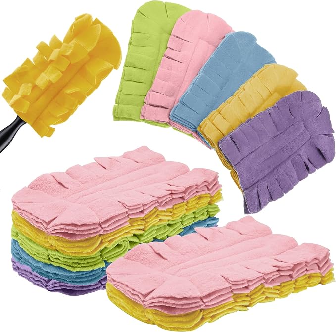 Zubebe 12 Pcs Reusable Duster Refills Fleece, Rainbow Colors | Soft Polyester by Zubebe