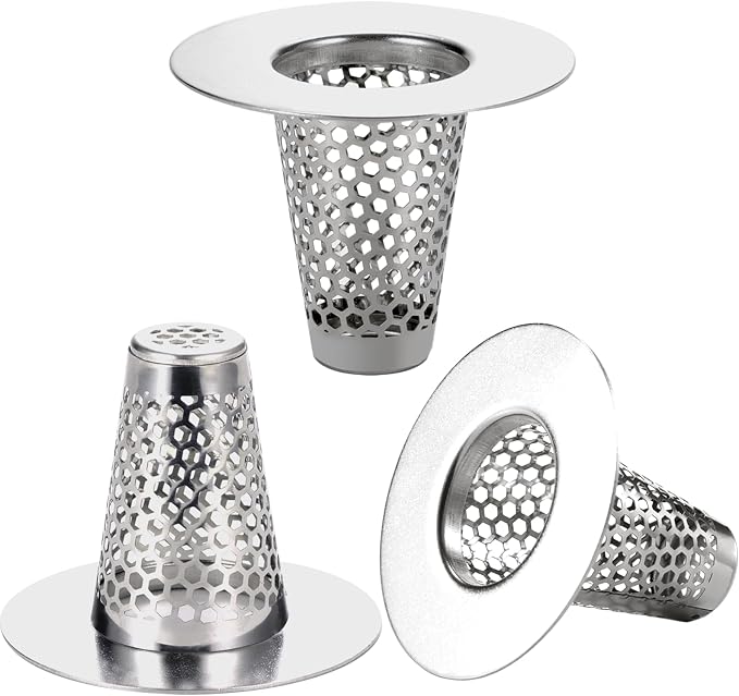 Bathroom Sink Drain Strainers for 1.1"-1.25" Depth Than 1.6" Drain Hole Catcher by Anteecana