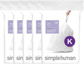 simplehuman Code K 100 Count Custom Fit Liners, Drawstring Kitchen Trash Bags by Unknown