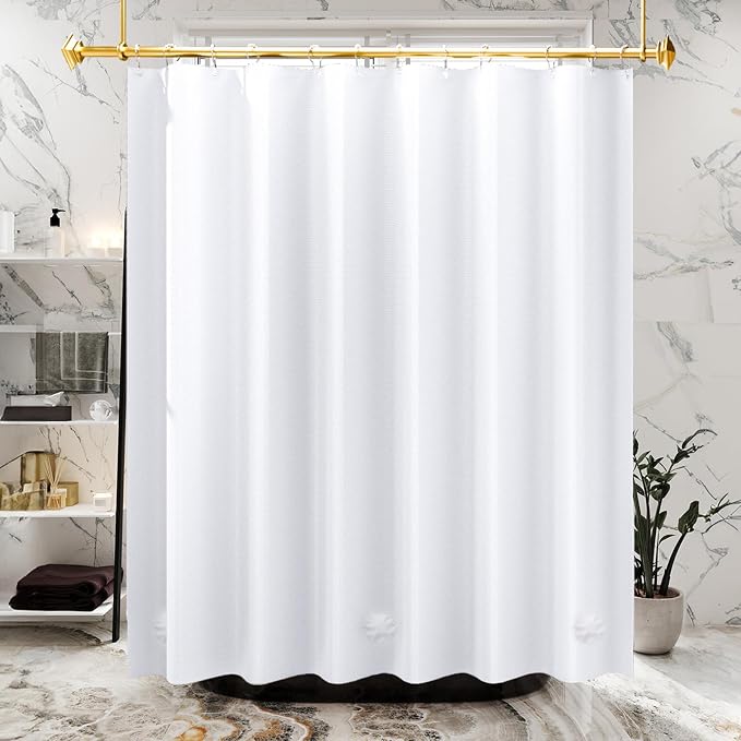 AmazerBath Plastic Shower Curtain 84 Inches Long, 72 x 84 White Weighted Extra - Image 9