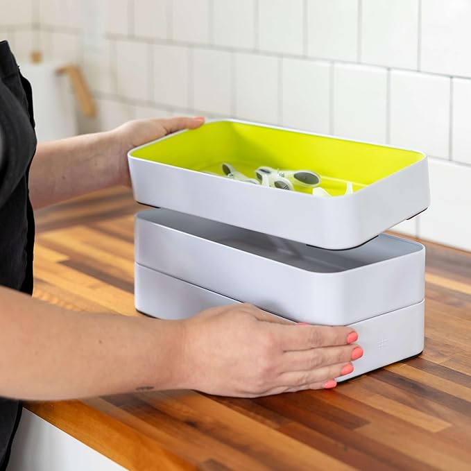 Three by Three Seattle Metal Stacking Bins Drawer Organizer, 6-Pc | Food-safe - Image 6