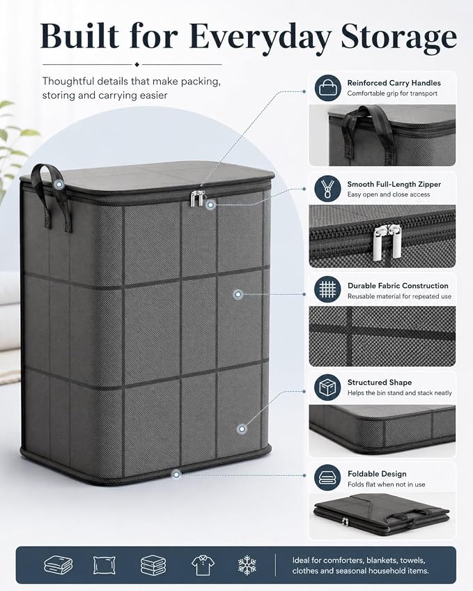 3 Pack 180L Spacious Moving Storage Bin, Portable Moving Storage Bags, Foldable - Image 4