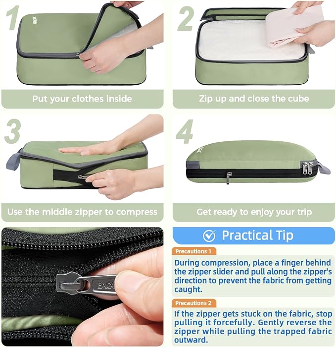 BAGAIL 4 Set/6 Set/8 Set Compression Packing Cubes Travel Accessories - Image 4