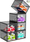 ARSTPEOE 6-Pack Black Shoe Storage Boxes Magnetic Stackable by ARSTPEOENeatChic