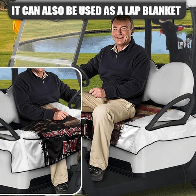 Golf Cart Seat Cushion Cover Designed to Protect Seats from Moisture and Dirt, Featuring Soft Microfiber Fabric and Waterproof Construction