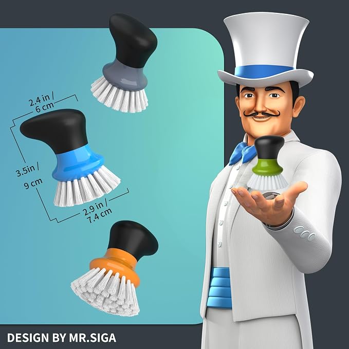 MR.SIGA Dish Scrub Brush, Palm Brush Dish Scrubber, sink cleaning, palm scrubber - Image 2
