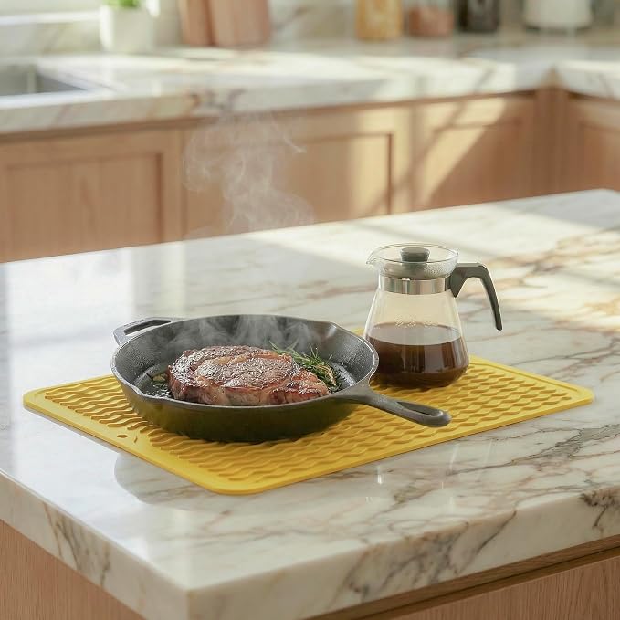MicoYang Silicone Dish Drying Mat — Quick-Dry Ridges Counter & Sink Pad - Image 7