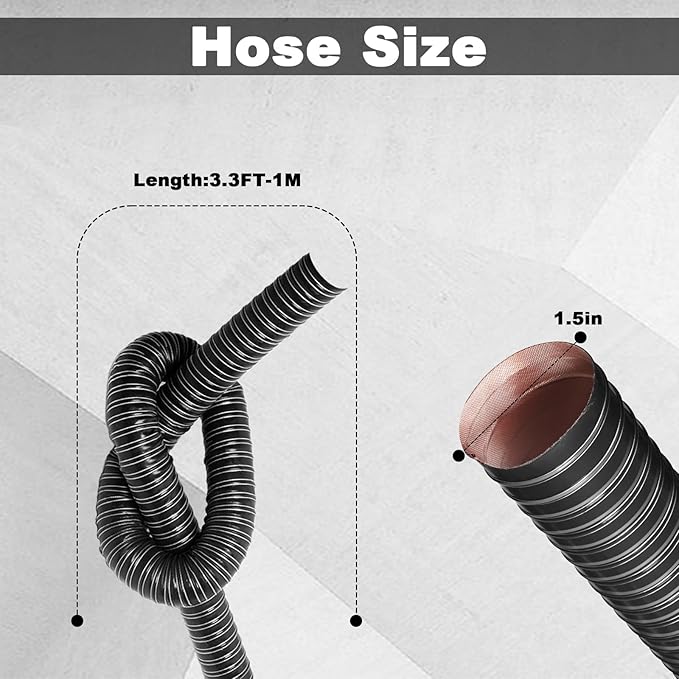 NOWBALL 1.5in Automotive Air Duct Hose, Length 1 Meter-3.3ft, 1.5" Silicone Flexible Cooling Ducting, 38mm High Heat Brake Exhaust Hose for Car, Garage, Dryer Air System Black