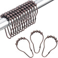 Shower Curtain Hooks, Decorative Bronze Shower Curtain Hooks, Stainless Steel by Amazer