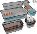 WOWBOX 8 PCS Clear Plastic Drawer Organizer Set, 4 Sizes Desk Drawer by WOWBOX