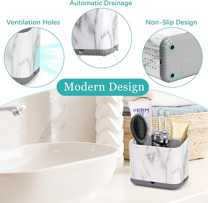 Toothbrush Holder for Bathrooms, Toothbrush Organizer | Easy To Clean, 4 Slots - Image 4