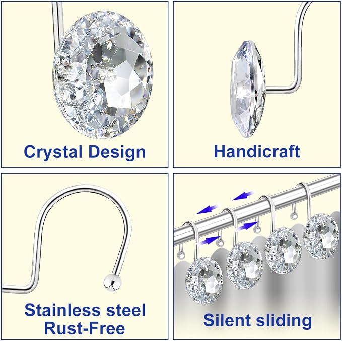 12PCS Shower Curtain Hooks Rings - Image 3