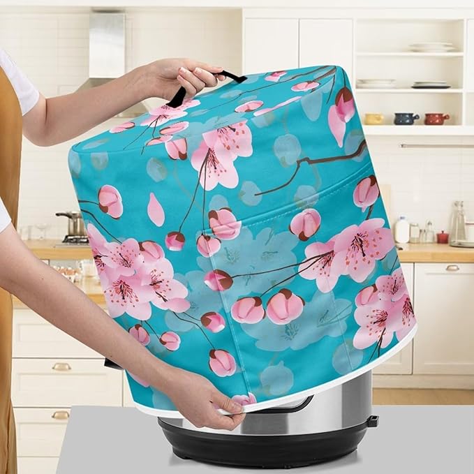 Plum Blossom Dust Cover Instant Pot Heavy Duty Waterproof Dust Pressure Cooker Cover Case for Instant Pot Pressure Cooker Instant Pot Appliance Covers Pressure Cooker Size S