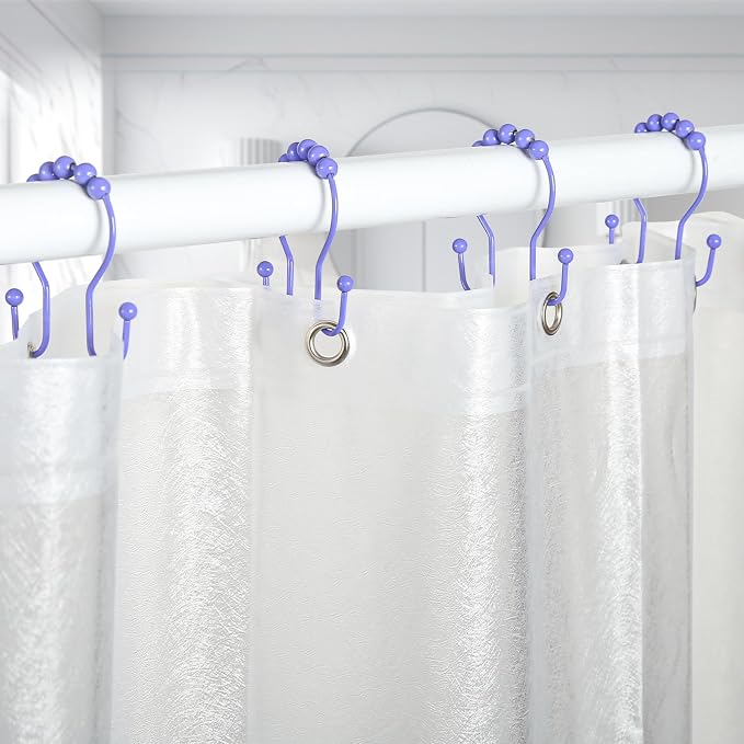 Shower Curtain Hooks, Stainless Steel Shower Curtain Hangers, Double Hook - Image 6