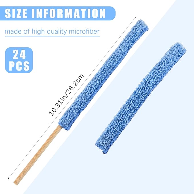 Honeydak 24 Pcs Microfiber Detail Duster Sticks Mini Crevice Cleaning Tools | - Image 2