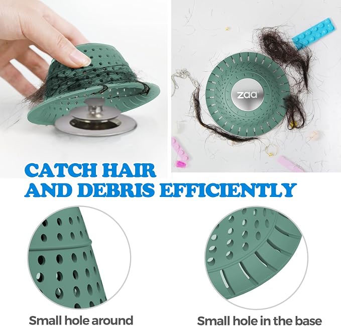 Bathtub Drain Strainer Silicone Bathroom Stopper Fixture Accessories | Gray - Image 4
