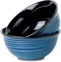 Serving Bowls, 60oz Ceramic Mixing Bowls Set of 2 for Baking Cooking Kitchen Party, 8.4 inch Large Durable Bowls for Soup Salad Ramen Pho Fruit Cereal Popcorn, Microwave & Dishwasher Safe, Blue