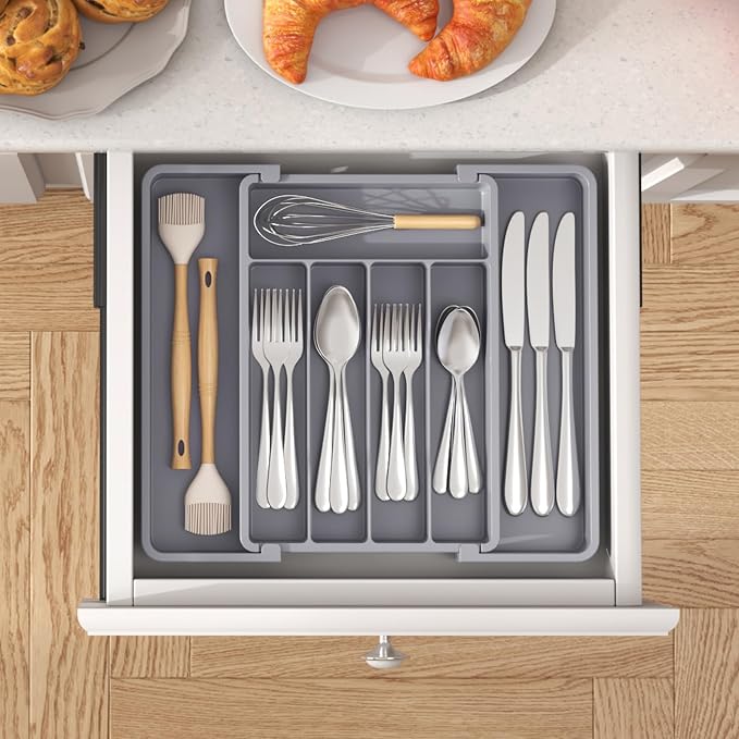 Lifewit Expandable Silverware Drawer Organizer, Kitchen Utensil Tray | BPA-free - Image 8