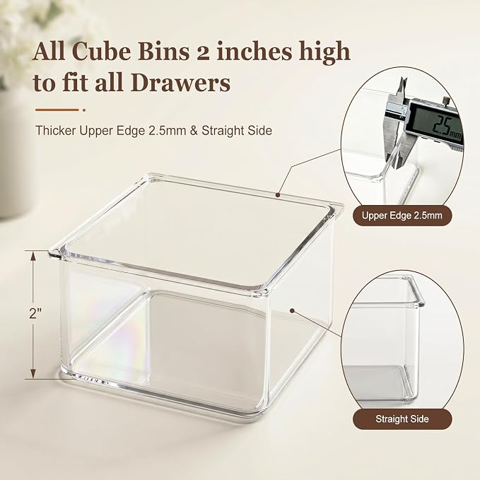 Hudgan 24 Pcs Small Drawer Organizer BinsSet, Stackable Drawer Divider Trays - Image 2