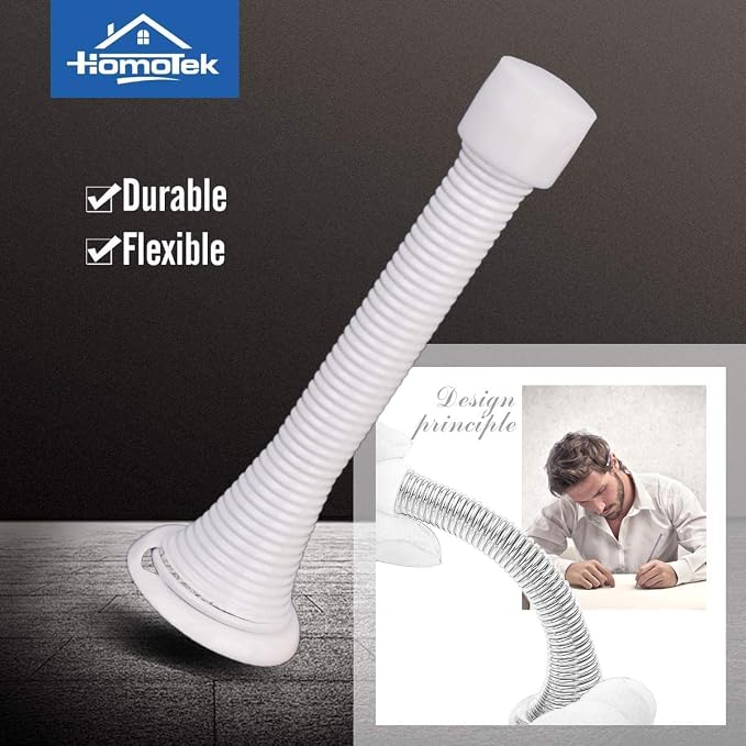 HOMOTEK 1 Pack Spring Door Stops, 3-1/8” Heavy Duty Door Stop - Image 2