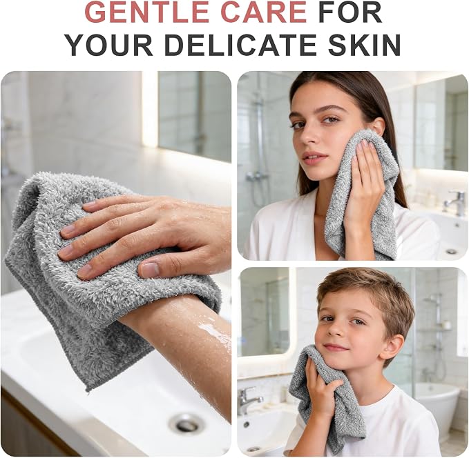 10 Pack Premium Washcloths, Highly Absorbent and Super Soft Face Towels | - Image 5