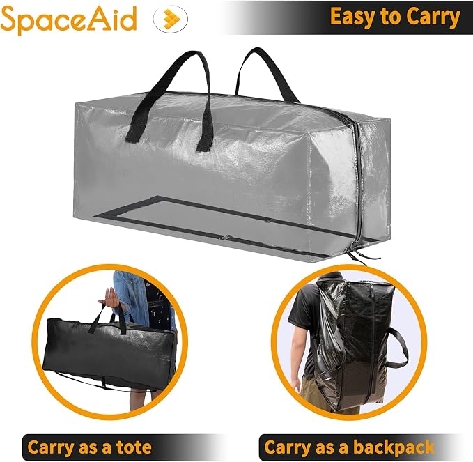 SpaceAid Heavy Duty Moving Bags 8 Pack, Large Storage Totes Bins - Image 5