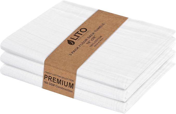 LITO LINEN AND TOWEL Flour Sack Tea Towels by LITOLinenandTowel