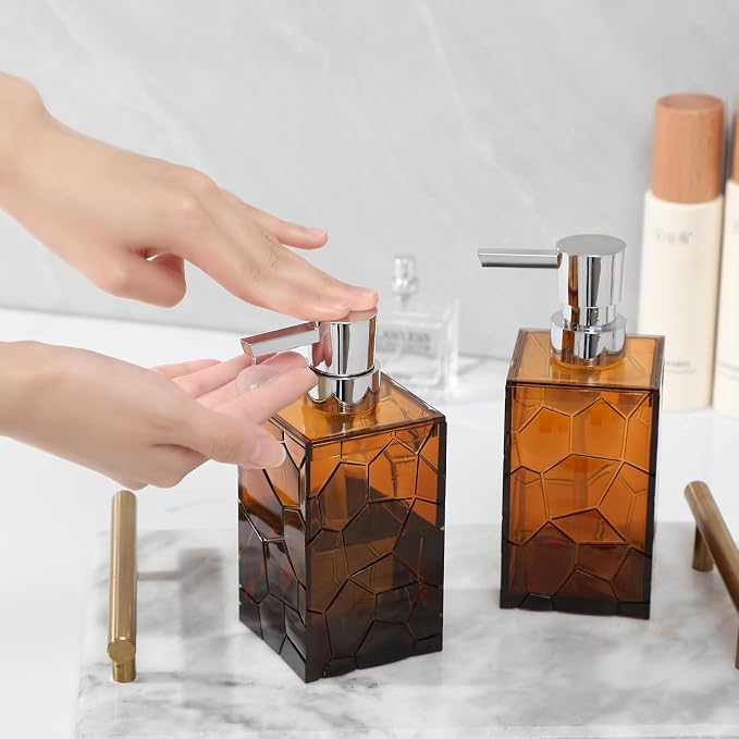 Hand Soap Dispenser, Amber | BPA-Free, Plastic Empty Liquid Container - Image 3