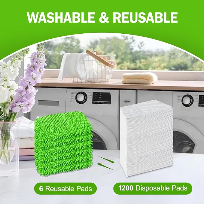6 Pack Reusable Mop Pads Compatible - Image 4
