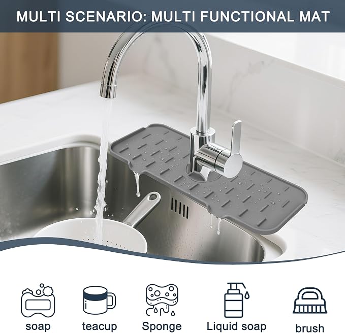 Kitchen Sink Splash Guard Silicone Faucet Mat - Image 3