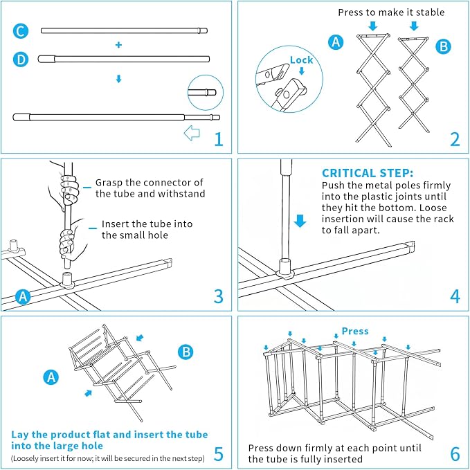 3-Tier Foldable Clothes Drying Rack Adjustable, Laundry Drying Rack Collapsible - Image 8