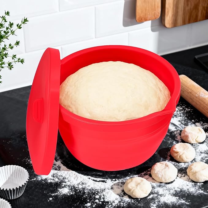 Silicone Bowl Liners for Kitchen,Silicone Liners Mixer for 5 Qt Tilt-Head KitchenAid Mixers,Mixer Bowl Accessories and Attachments with Lids,White