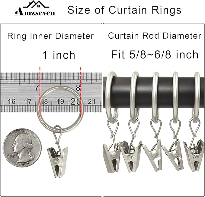 100 Pack Metal Curtain Rings - Image 3