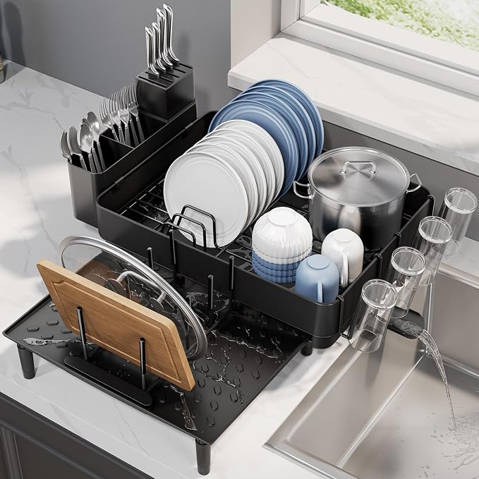 Urackify Expandable Dish Drying Rack, Stainless Steel, Large Capacity | - Image 7