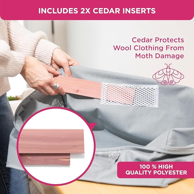 Cedar Clothes Storage Bag Organizer, Protects From Moths, Dirt & Dust, Underbed - Image 5
