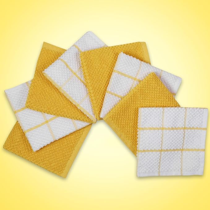 AMOUR INFINI Cotton Kitchen Dish Cloths Set of 8 – Highly Absorbent, Super Soft - Image 4