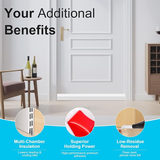 Adjustable Under Door Draft Stopper Filler Seal Blocker, 2 Pack | Door Seal - Image 3