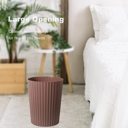 JiatuA Small Bathroom Trash Can Plastic Wastebasket Garbage Can Brown | Sturdy - Image 2