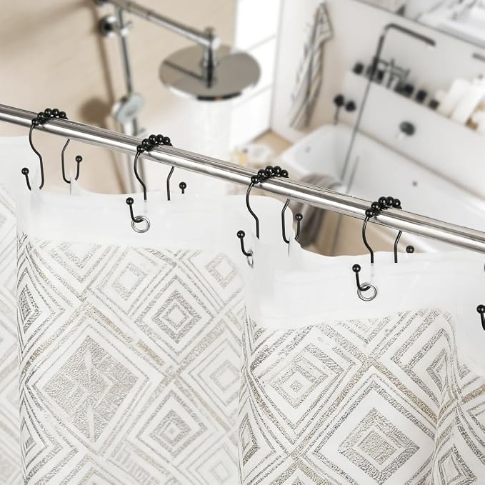 Resze 12PCS Shower Curtain Hooks, Sturdy Metal Shower Curtain Rings | Glide - Image 8