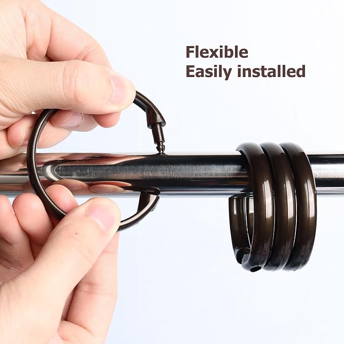 Bronze Shower Curtain Hooks Rings, Plastic Shower Curtain Hooks - Image 4