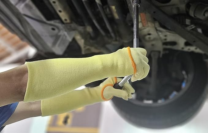 G & F PRODUCTS 100% Kevlar fiber by DuPont Cut Resistant Knit Sleeve, Sold by 6-piece pack