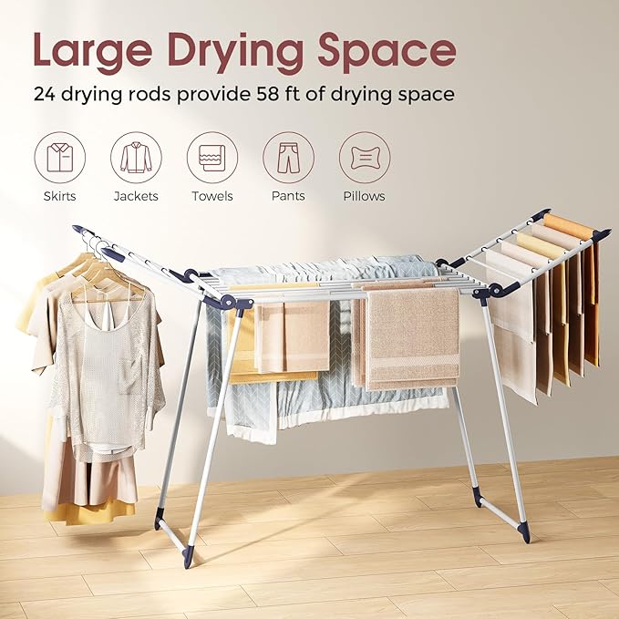 Clothes Drying Rack, Large Capacity Drying Rack, 37lbs Hold, Foldable Drying - Image 3