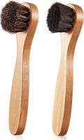 2 Pcs Horsehair Shine Shoes Brush Kit Polish Dauber Applicators Cleaning by ZJoey