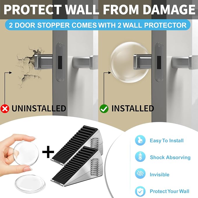 AIMAXINKE Door Stoppers for Bottom of Door-Large Heavy Duty Door Stop Wedge | - Image 5
