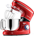 CHeflee Stand Mixer,660W 6+P With 6.5QT Stainless Steel Bowl,Dough Hook, Wire Whip & Beater,for Most Home Cooks (Red)