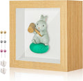 3x3 Mini Shadow Box Display Case Picture Frame with Soft Linen Back,Small Wood Color Shadow Box 3x3 for Flowers Medal Display Case Jersey pet Graduation Memorabilia Baby Ltems Crafts Photos