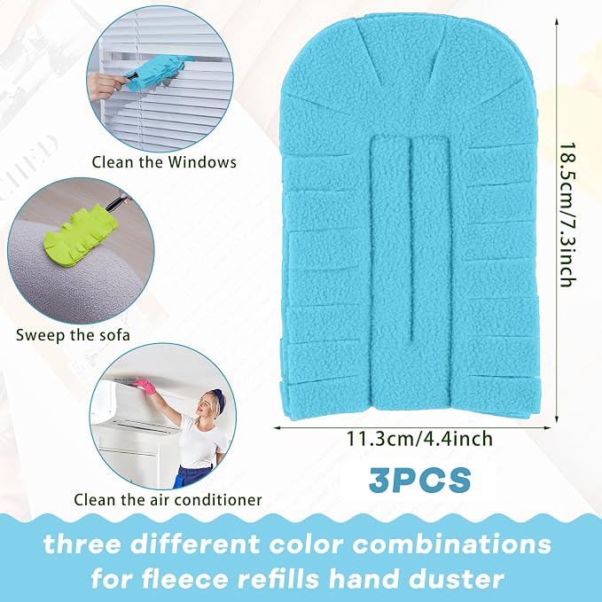 Zubebe 3 Pcs Reusable Duster Refills Fleece - Image 2