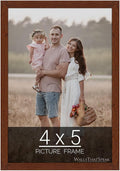 wallsthatspeak 4x5 Dark Walnut Rustic Pine Picture Frame for Puzzles Posters Photos or Artwork